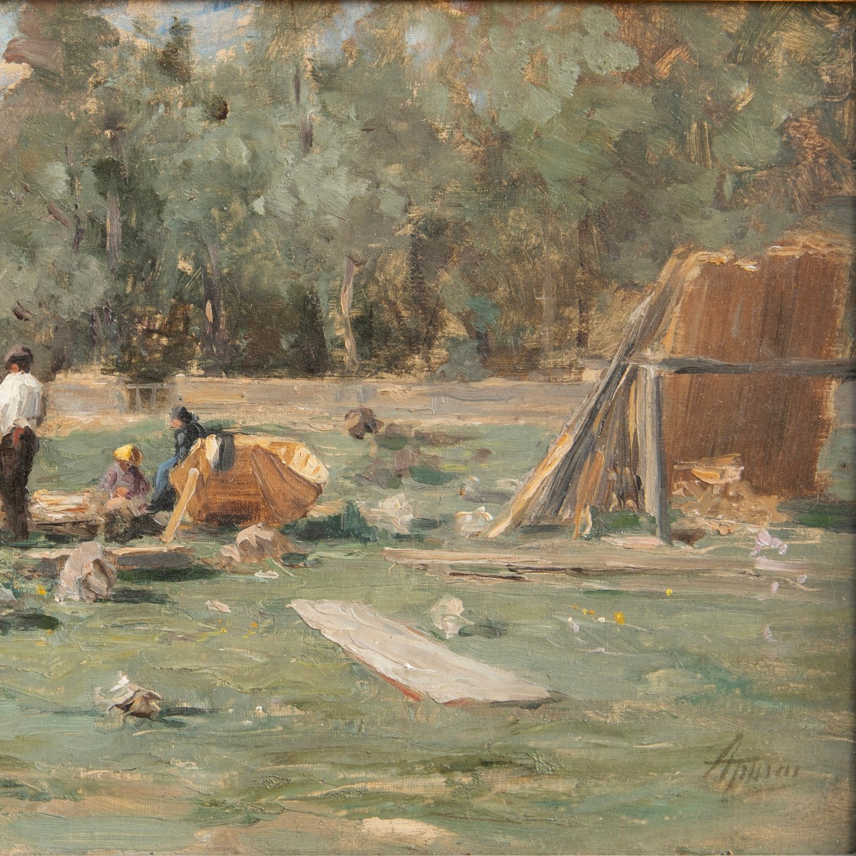 Louis Appian (1862 - 1896), Batelier au bord de la rivière-photo-4
