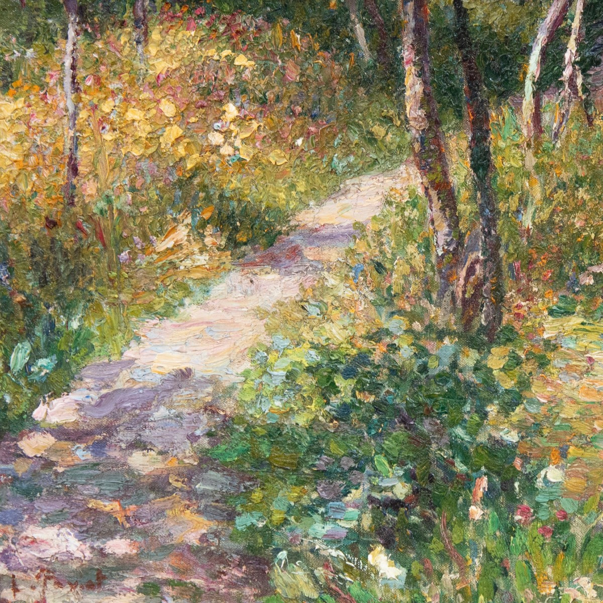 Louis-Claude Paviot (1872 - 1943), Chemin en sous-bois-photo-3