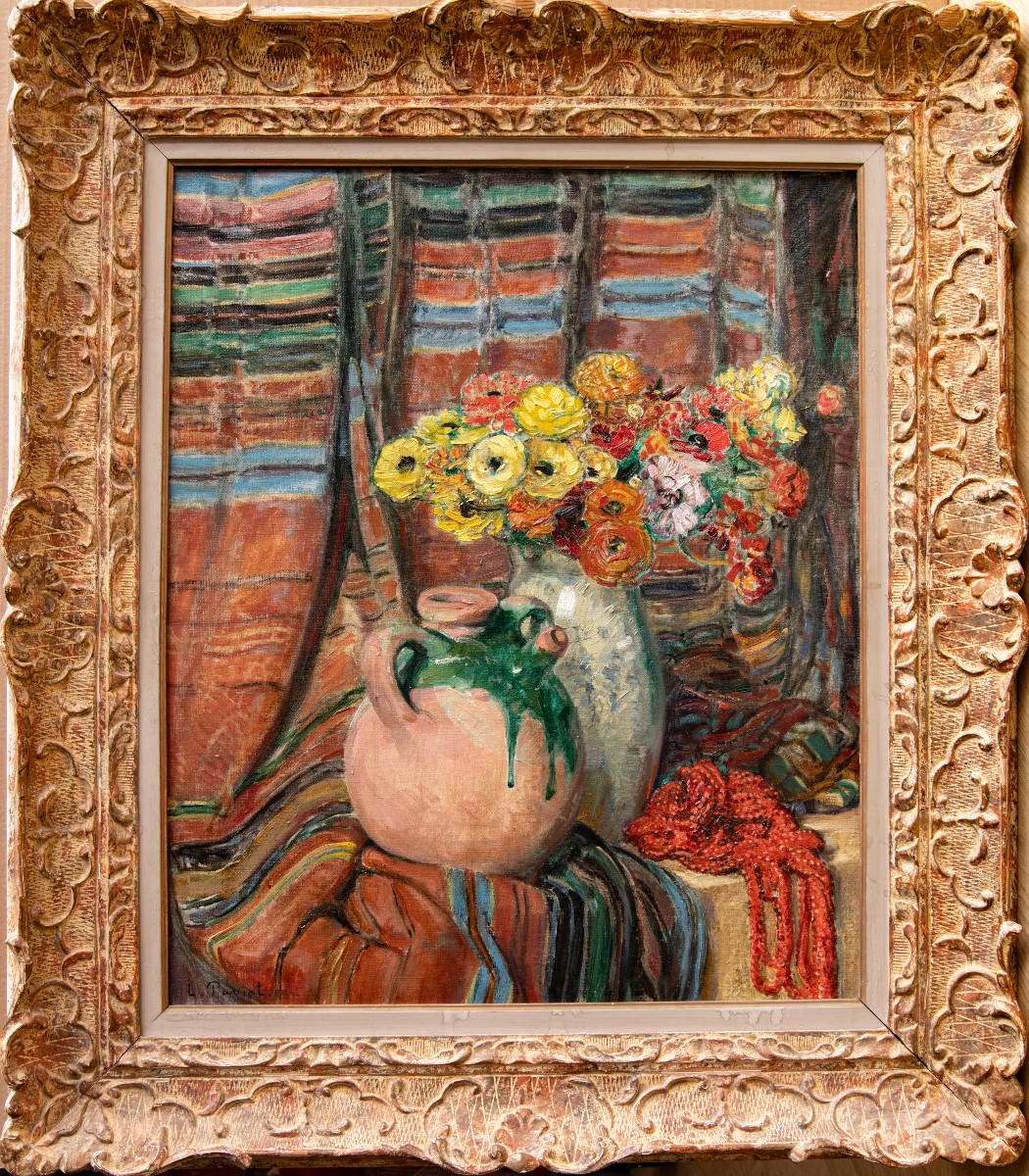 Louis-Claude Paviot (1872 - 1943), Nature Morte au Bouquet et  à la Cruche-photo-2