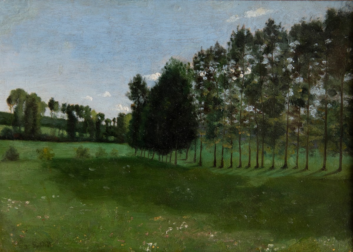 Jean-Baptiste Camille COROT (1796-1875), Rangée de peupliers en Normandie, vers 1840-1845-photo-2