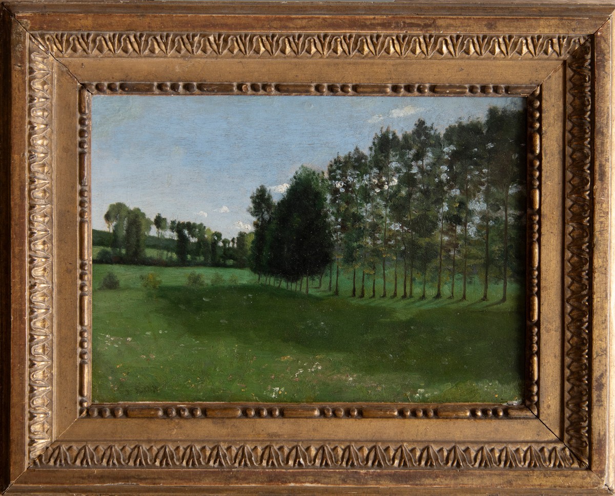 Jean-Baptiste Camille COROT (1796-1875), Rangée de peupliers en Normandie, vers 1840-1845