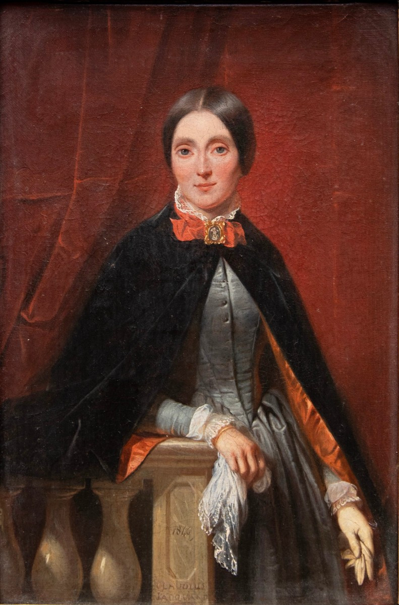 Claudius Jacquand (1803 – 1878), Portrait Of A Woman, 1846-photo-2