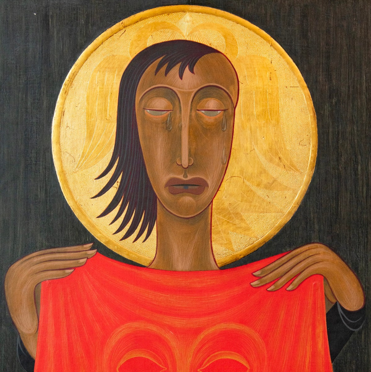 Jean Martin (1911 – 1996), Saint Veronica, 1951 (tempera And Gold Leaf On Panel)-photo-3