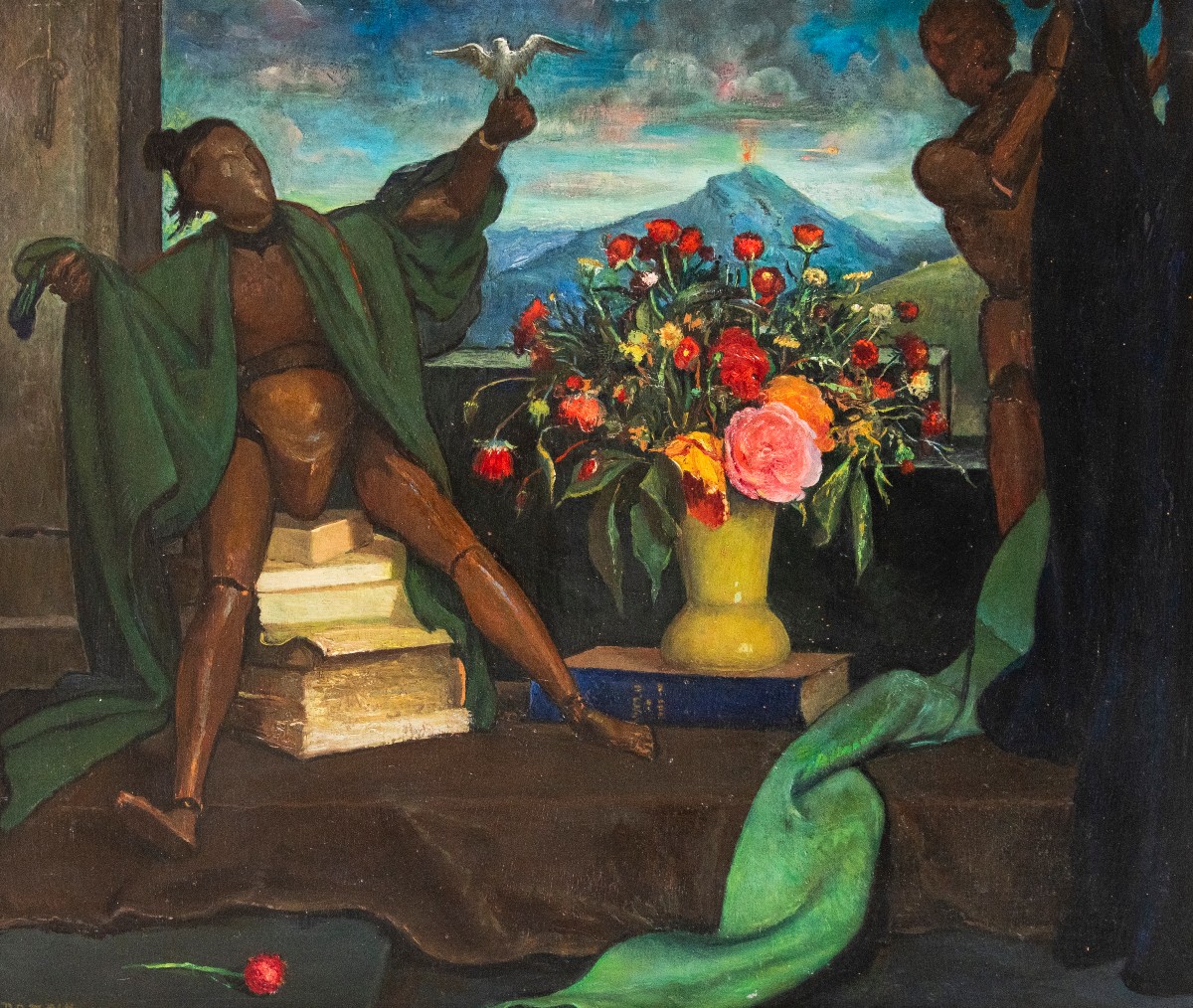 Adolphe DETEIX (1892 – 1967), Théâtre intérieur – composition aux mannequins-photo-2