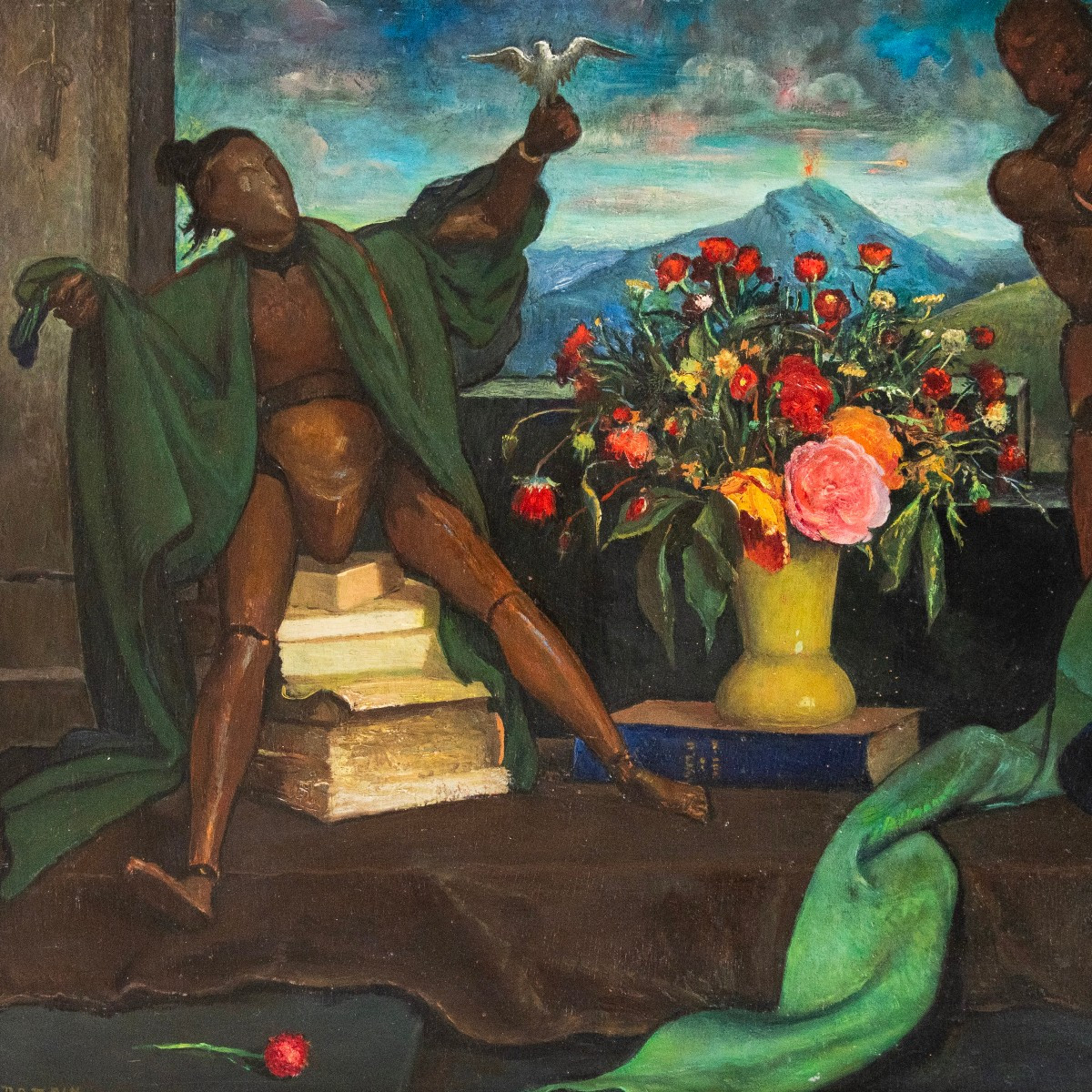 Adolphe DETEIX (1892 – 1967), Théâtre intérieur – composition aux mannequins-photo-4