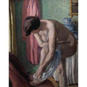 Albert Andre (lyon, 1869-laudun, 1954), Naked Woman, Standing Wiping