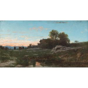 Jean BAIN (1860 - 1908) - Coucher de soleil 