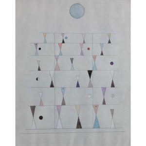  Raymond Grandjean (lyon, 1929 -), Purple And Blue Hourglass