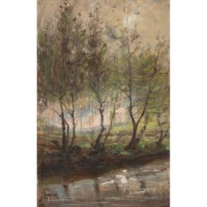 Louis-Hilaire CARRAND (Lyon, 1821 - id., 1899) - Paysage aux arbres