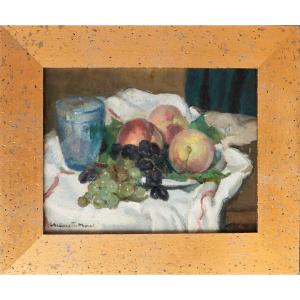 Henriette Morel (1883-1956), Pêches Et Raisins