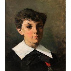 Émile NOIROT (Roanne, 1853 – Le Bourzat, 1924), Portrait d’Enfant