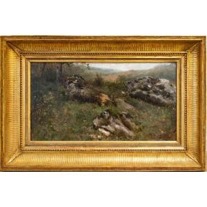 Adolphe APPIAN (1818 – 1898), Rochers au Bord du Bois