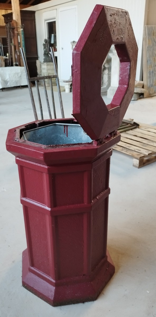 Poubelle d'extérieur en fonte -photo-3