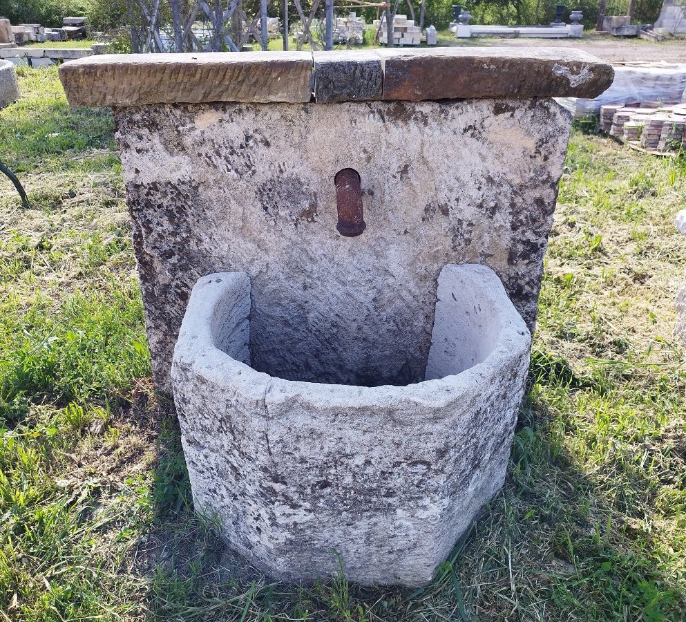 Antique Stone Wall Fountain-photo-2