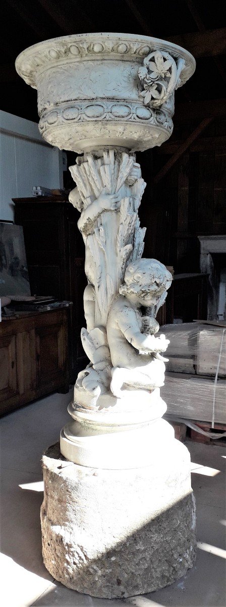 Planter Pair Of Cherubs Val d'Osne-photo-4