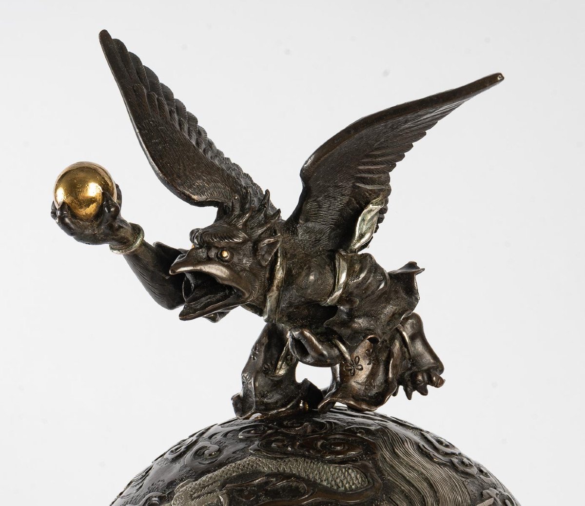 Brûle-parfum Japonais En Bronze-photo-2