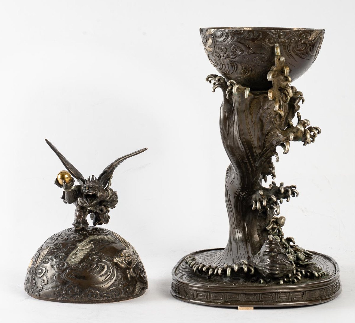 Brûle-parfum Japonais En Bronze-photo-5