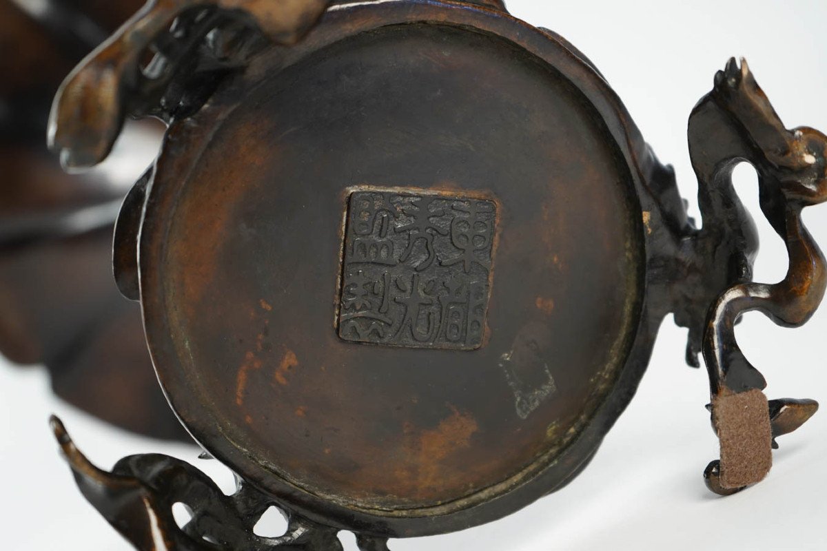 Grand Vase Du Japon En Bronze -photo-2