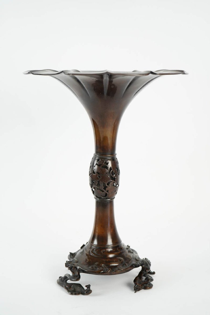 Grand Vase Du Japon En Bronze 