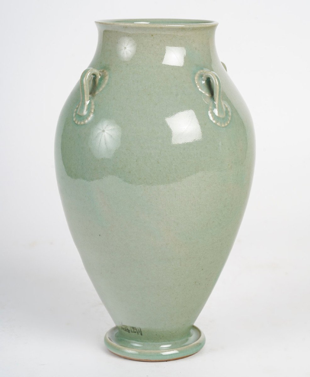 Vase Coreen Céladon De Forme Balustre-photo-2