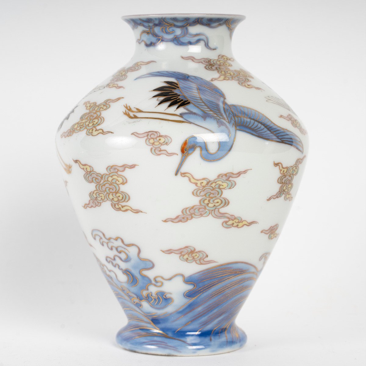 Japanese Porcelain Vase Of Fukugawa Kilns-photo-3