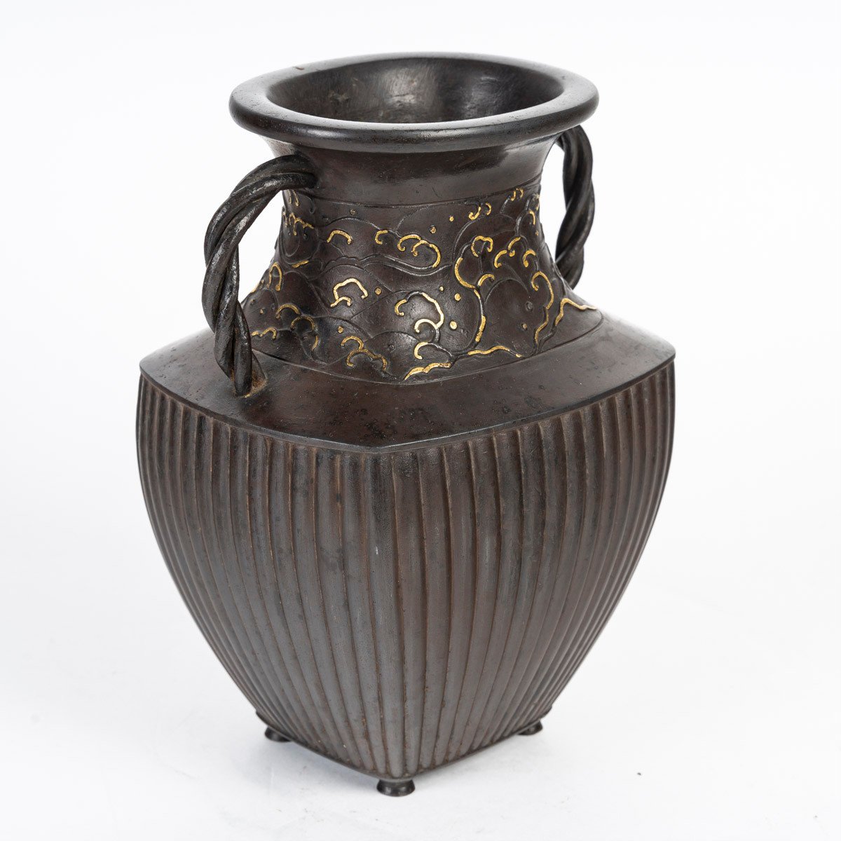 Original Vase Japonais En Fonte De Fer-photo-3