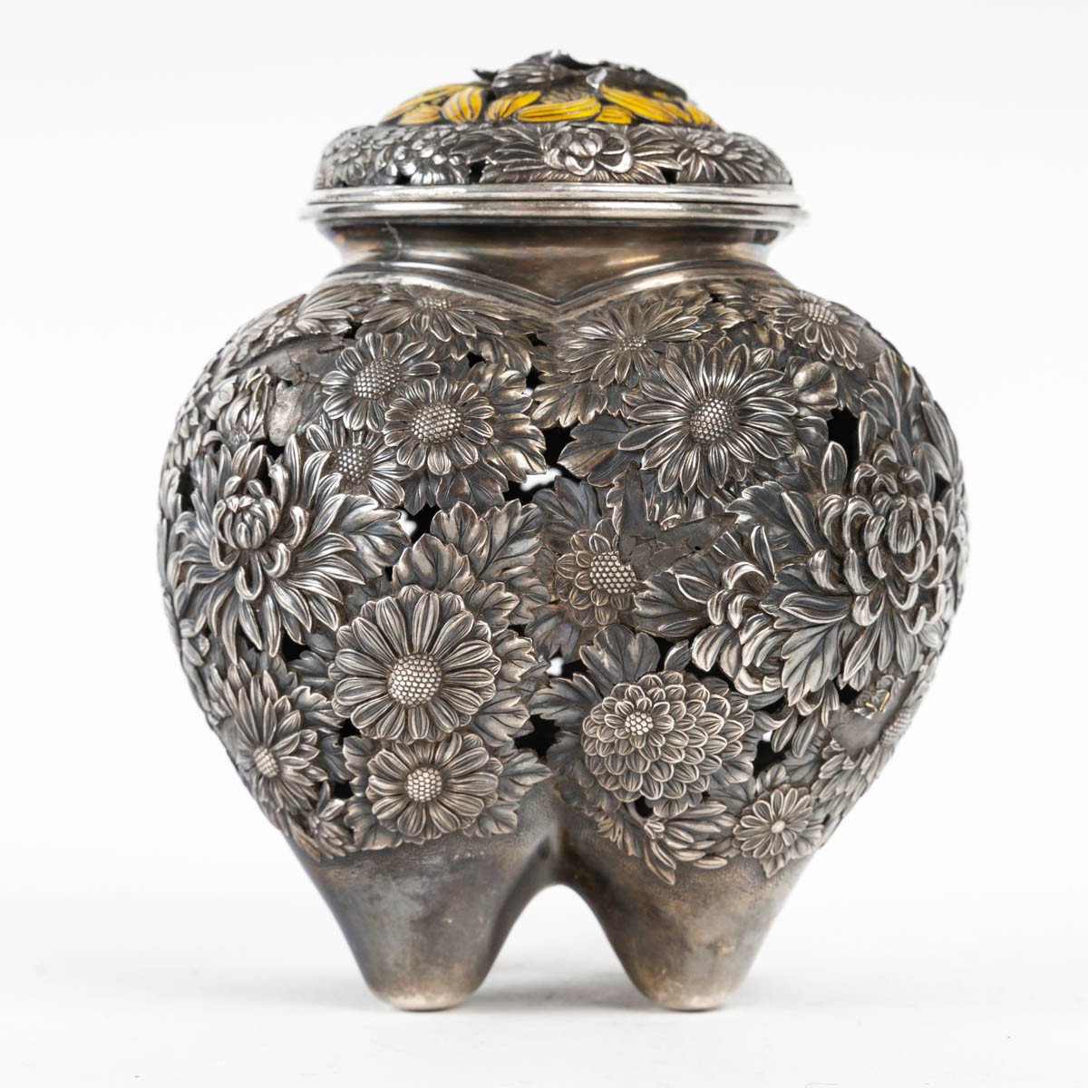Brûle-parfum Japonais En Argent-photo-2