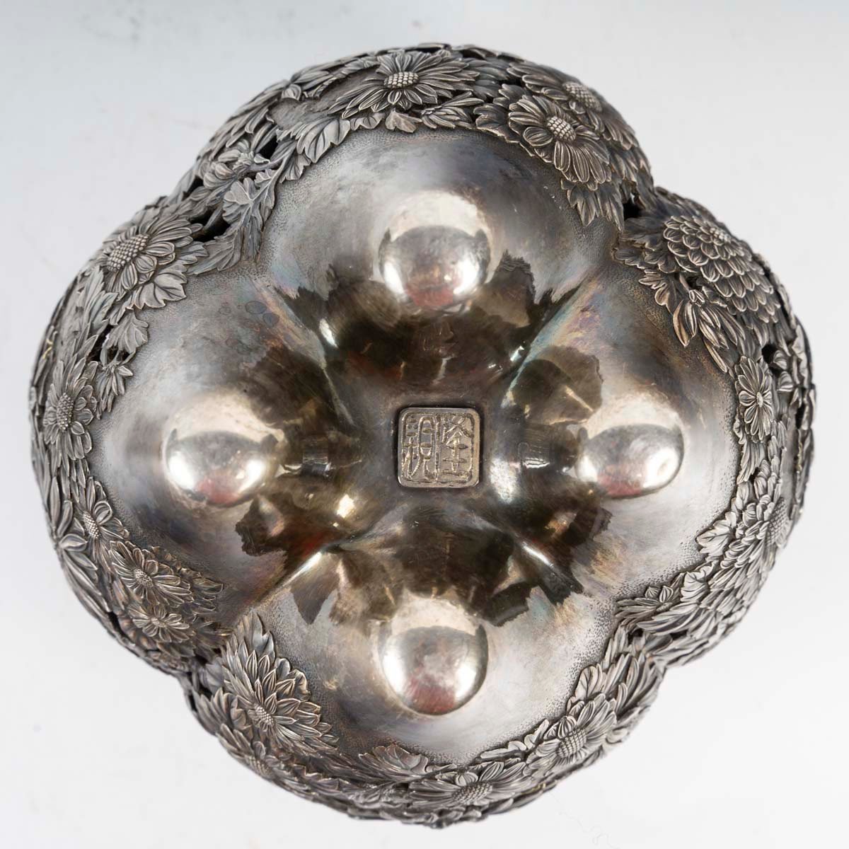 Brûle-parfum Japonais En Argent-photo-3