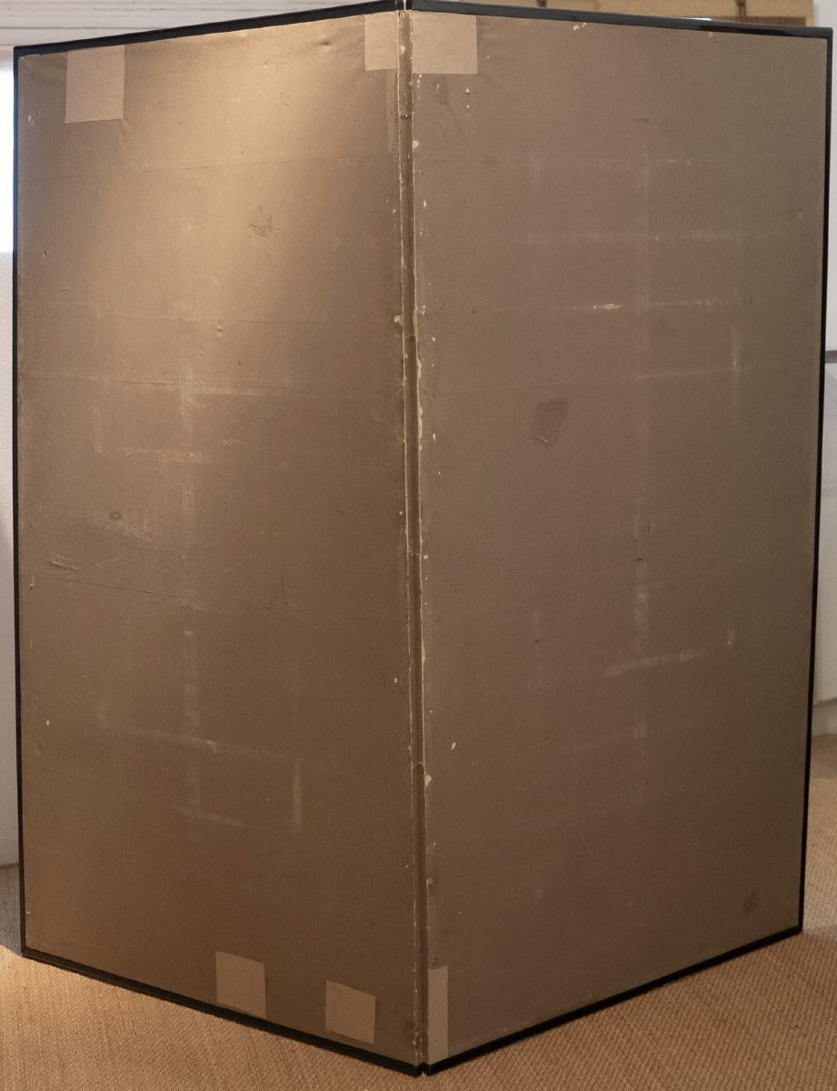 Japanese 2-panel Screen Edo Period 17/18th Century-photo-6