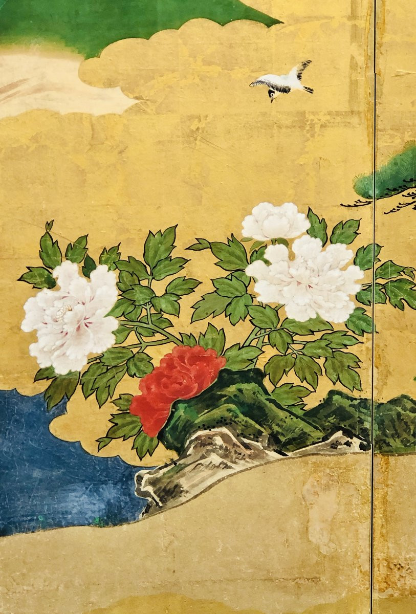 Japanese 6-panel Screen - Kano School 18th Century-photo-1