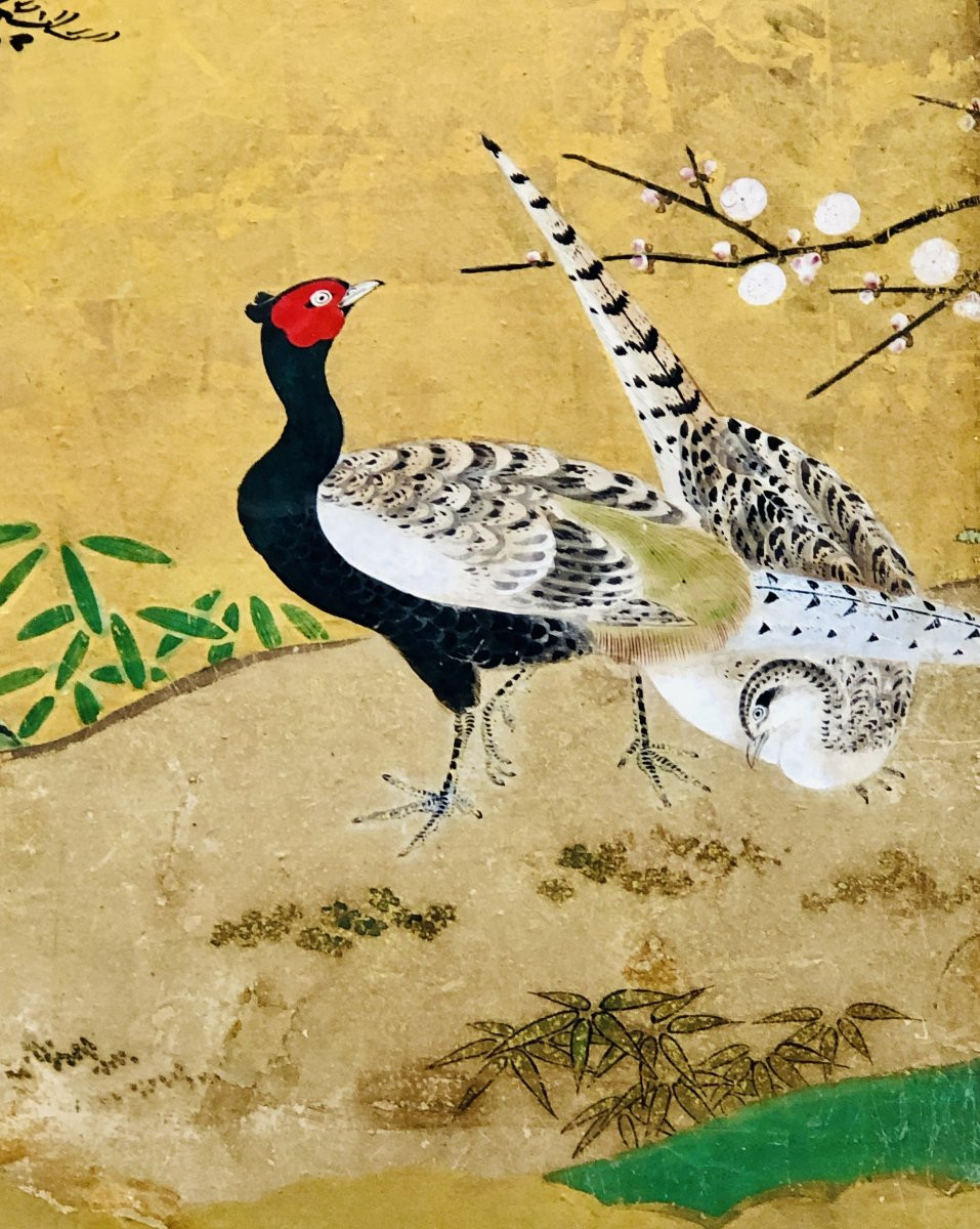 Japanese 6-panel Screen - Kano School 18th Century-photo-2