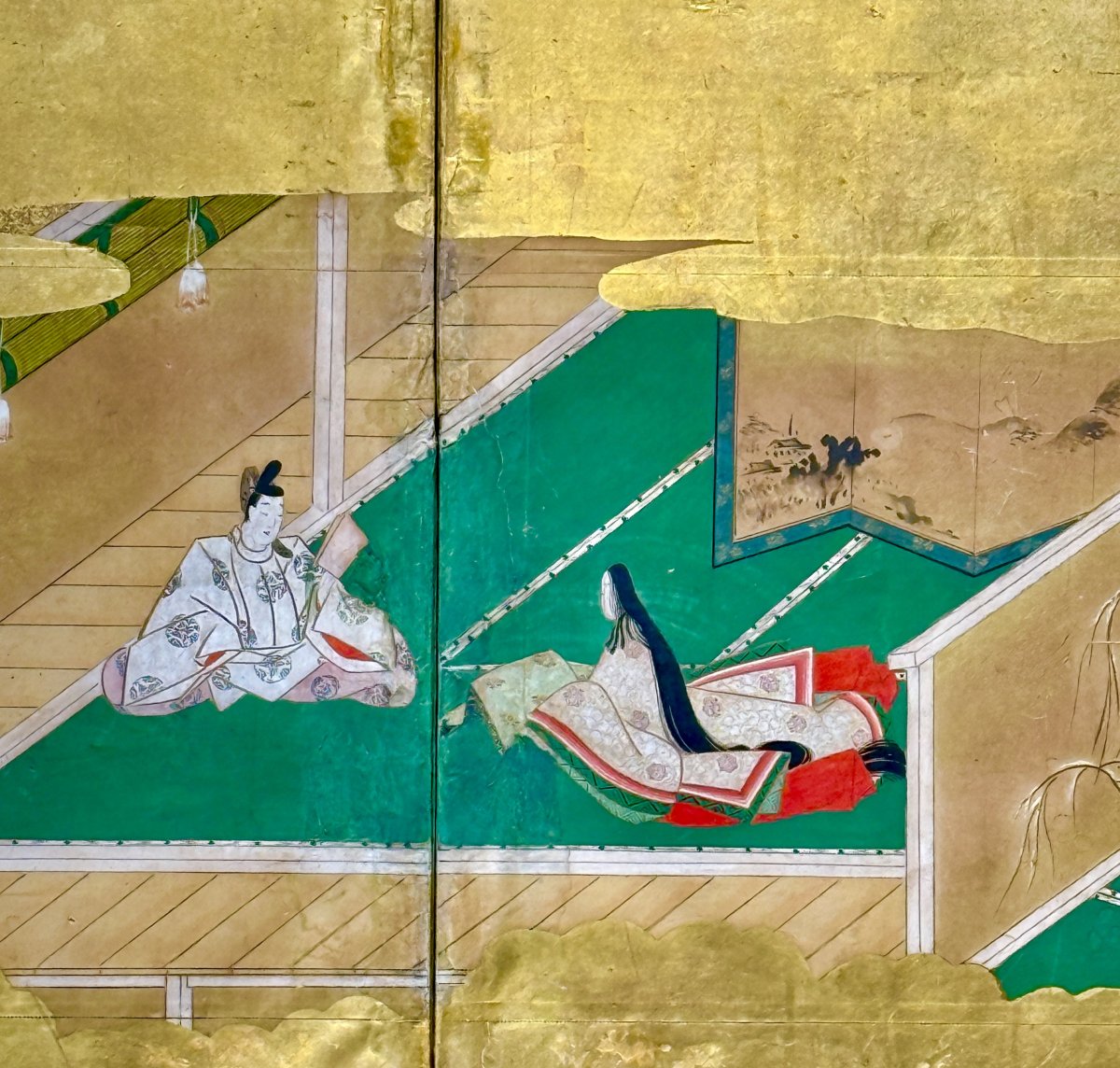 Paravent japonais à 6 panneaux - Le Dit du Genji-photo-2