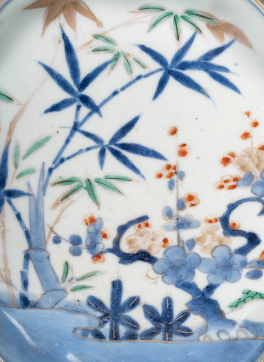 Pair Of Japanese Porcelain Cups - Shôchikubai-mon-photo-4
