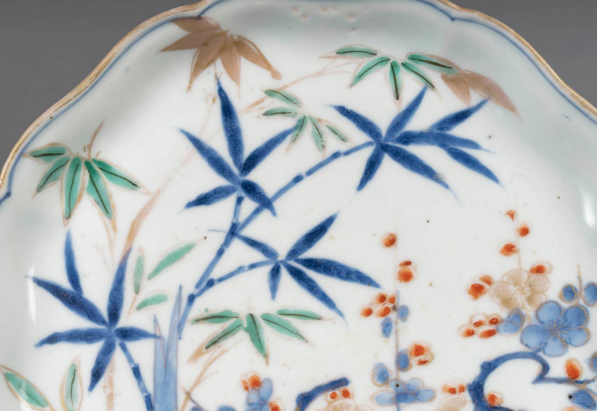 Pair Of Japanese Porcelain Cups - Shôchikubai-mon-photo-2