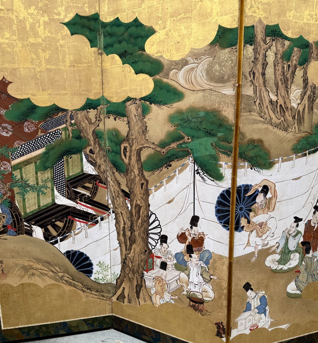 6-panel Japanese Folding Screen - Scene From Daily Life-photo-3