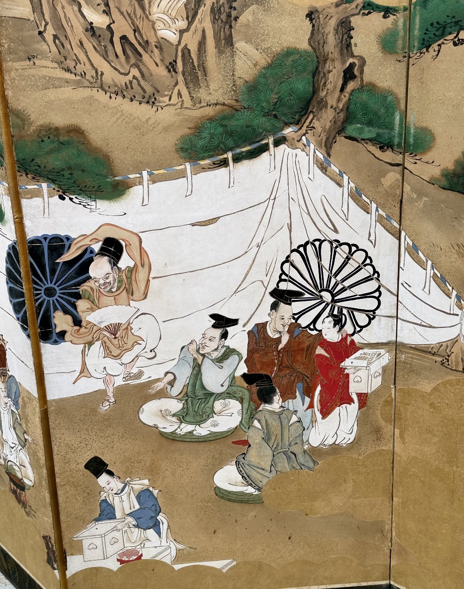 6-panel Japanese Folding Screen - Scene From Daily Life-photo-2