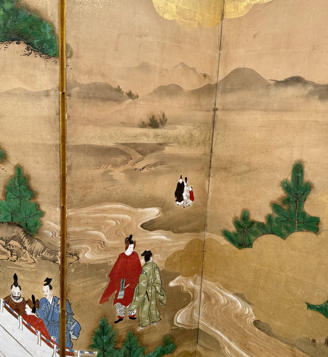 6-panel Japanese Folding Screen - Scene From Daily Life-photo-3