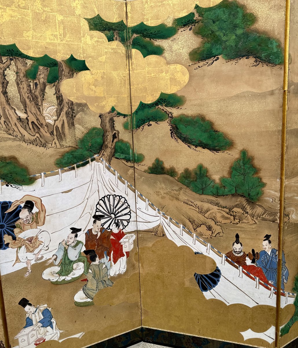 6-panel Japanese Folding Screen - Scene From Daily Life-photo-4