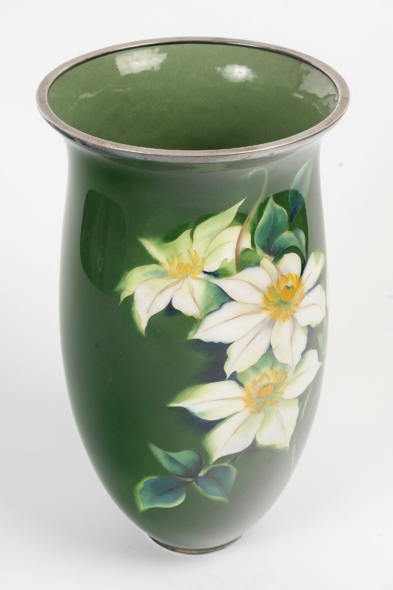 Imposant vase japonais en cloisonné - Ando Jubei-photo-1