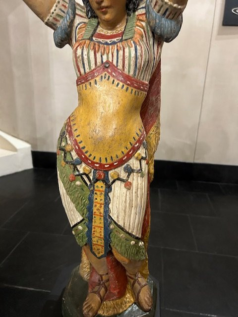 Pair Of Polychrome Terracotta Statues-photo-2