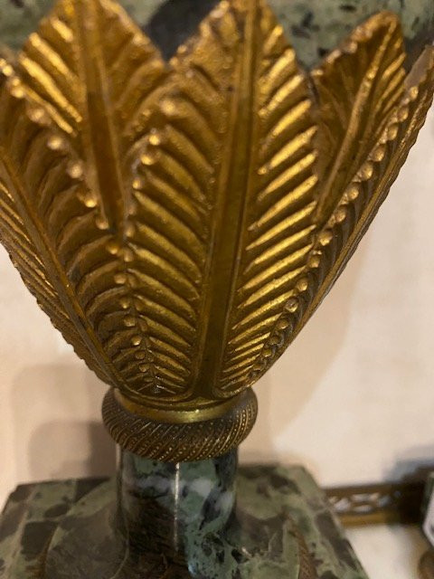 Pair Of Marble Vases (verde Antico)-photo-2