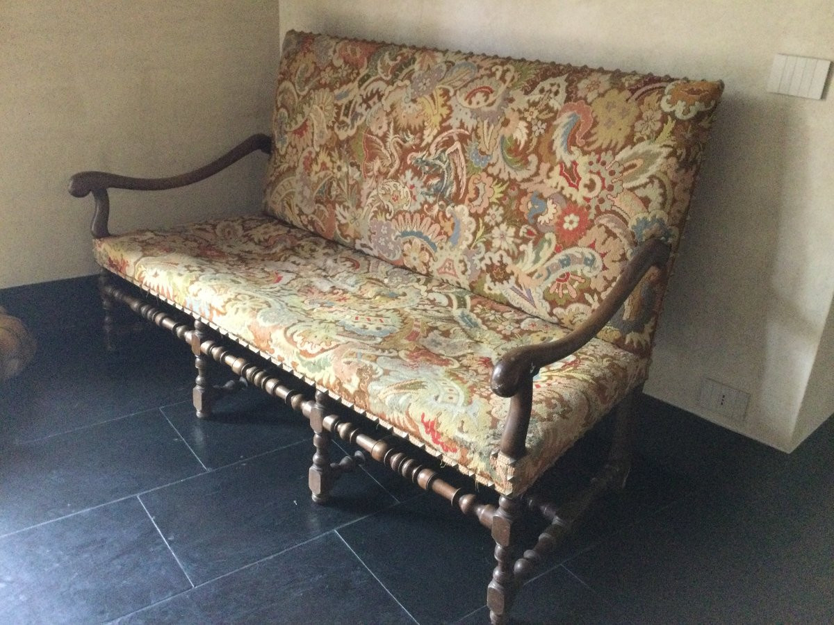 Louis XIII Style Sofa With Mutton Bone-photo-2