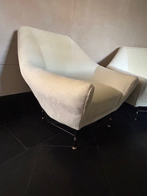 CANAPÉ ET PAIRE DE FAUTEUILS, FABRICATION ITALIENNE, ANNÉES 1960 -photo-2