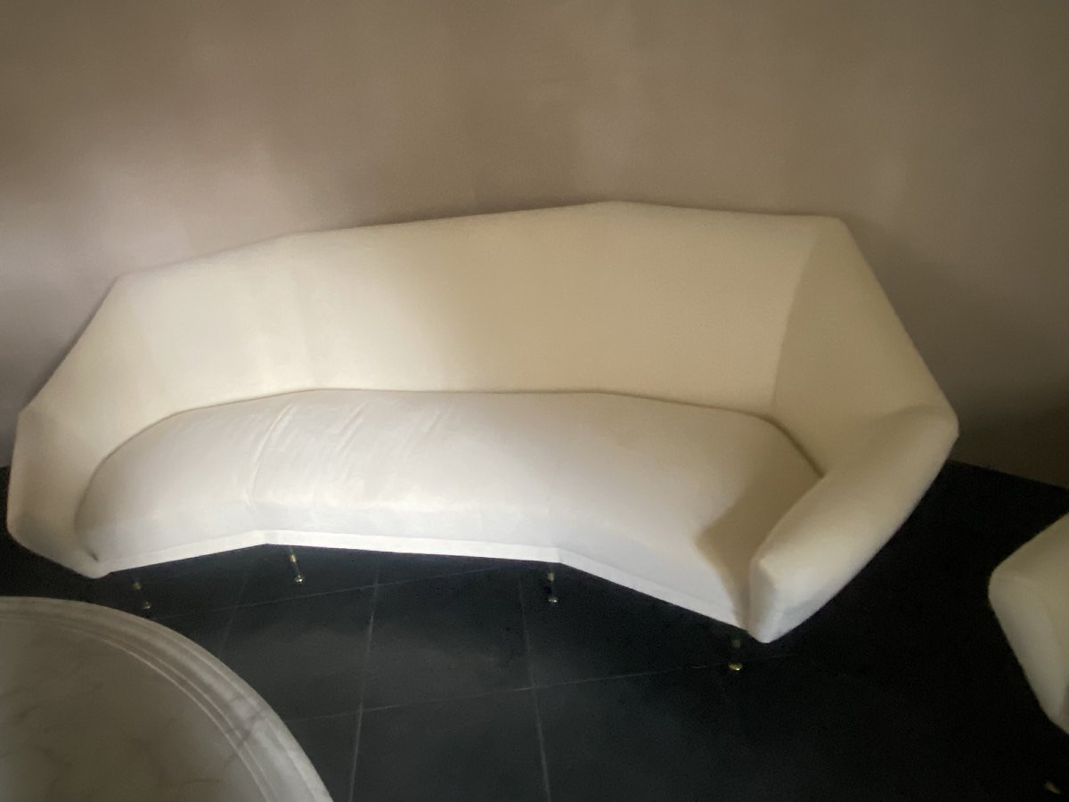 CANAPÉ ET PAIRE DE FAUTEUILS, FABRICATION ITALIENNE, ANNÉES 1960 -photo-3