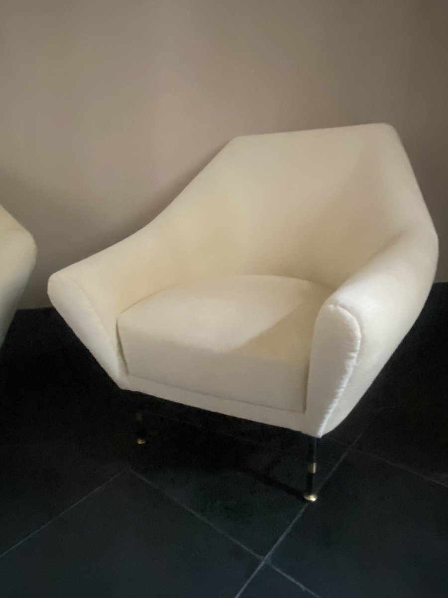 CANAPÉ ET PAIRE DE FAUTEUILS, FABRICATION ITALIENNE, ANNÉES 1960 -photo-3