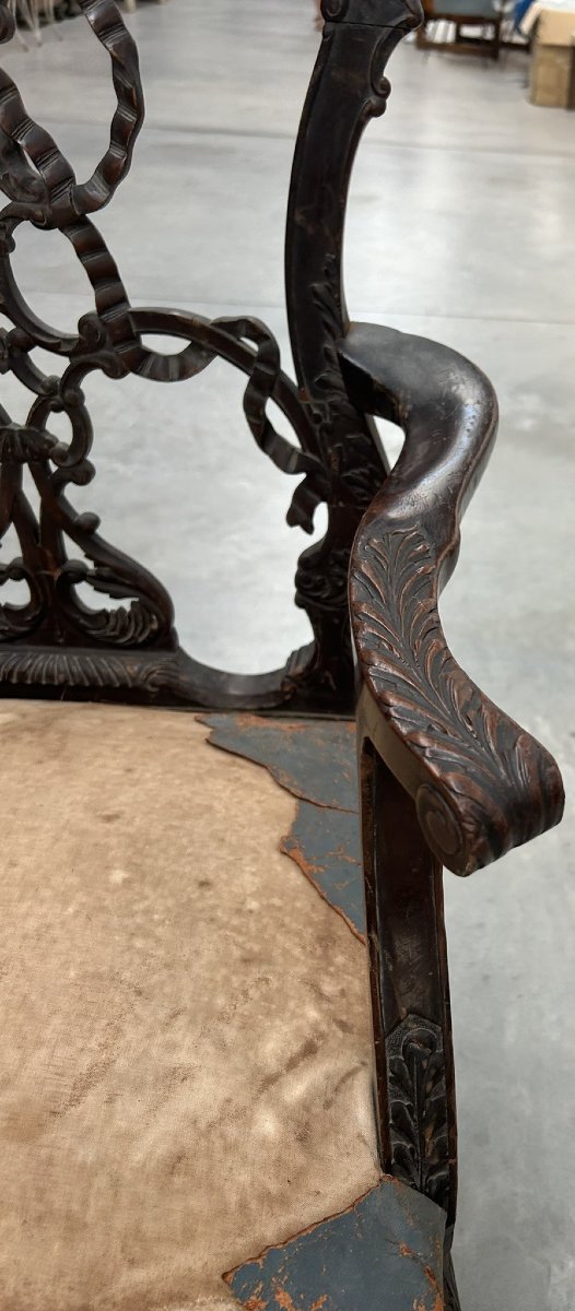 Pair Of English Mahogany Armchairs-photo-8