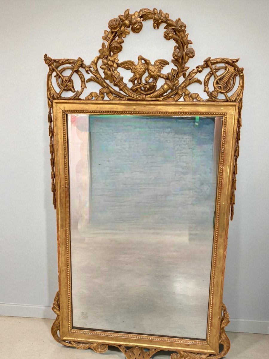 Pair Of Neoclassical Gilded Wood Mirrors-photo-2