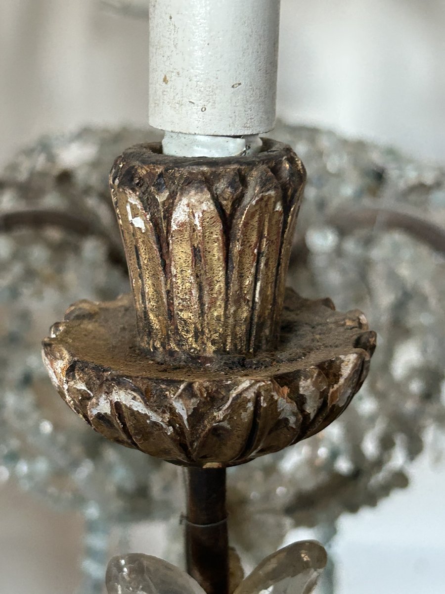 Wrought Iron And Crystal Chandelier 18th/19th Century-photo-5