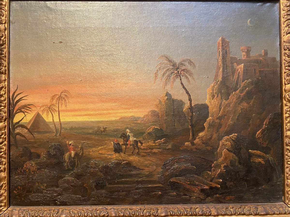 TABLEAU DE PAYSAGE ORIENTALISTE -photo-4