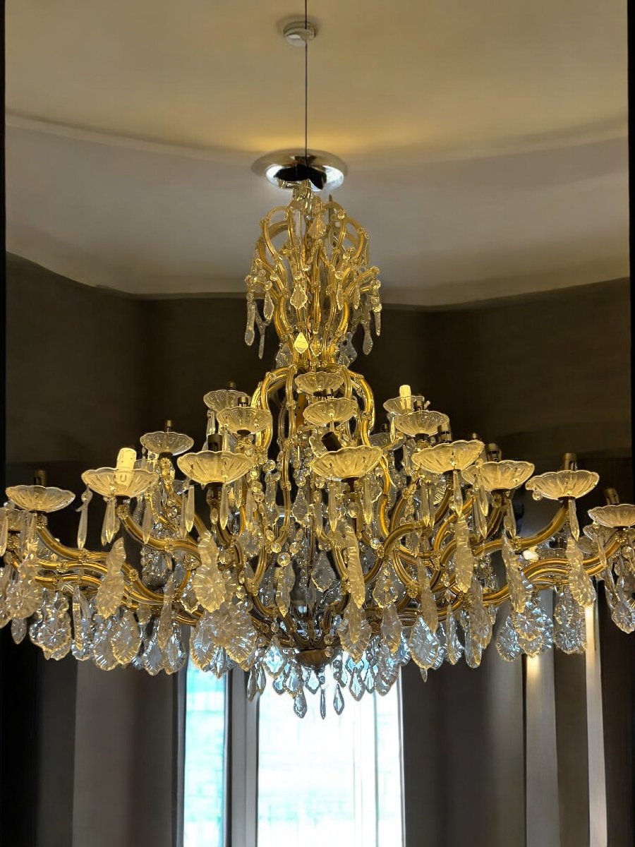 LUSTRE EN FER ET CRISTAL -photo-1
